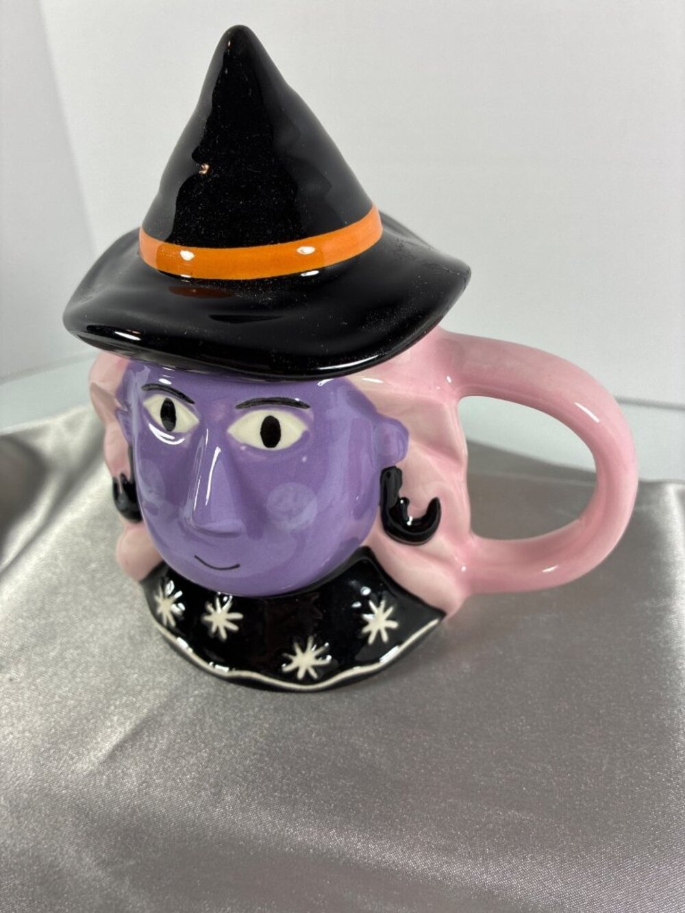 Hyde & EEK! Witch Lidded Mug Tea Cup Halloween Purple Face Hat Target New NOS - Picture 2 of 16